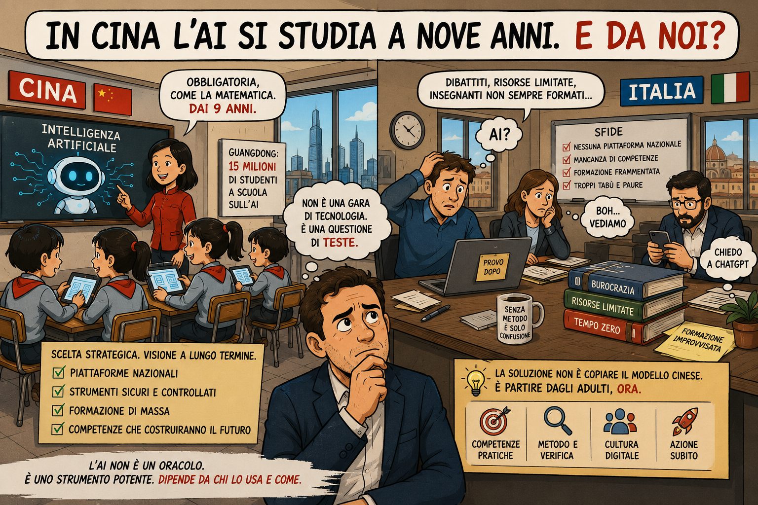 In Cina l’AI si studia a nove anni. E da noi?