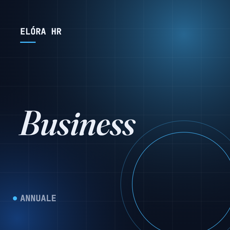 [Piano completo per aziende strutturate che vogliono una soluzione scalabile e stabile nel tempo.  Include fino a 3 sedi e fino a 40 utenti, con funzionalità avanzate. Supporto prioritario incluso.] Elóra Business annuale