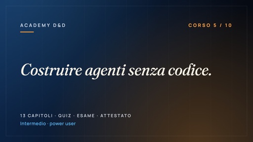 Costruire agenti senza codice